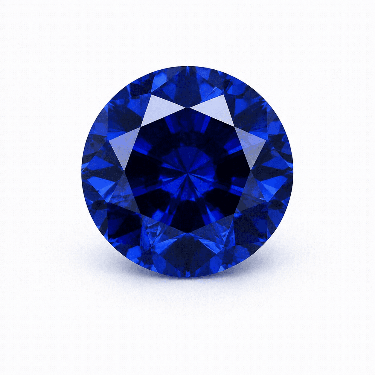 Royal blue faceted gemstone